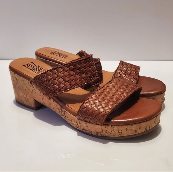 MIZ MOOZ - NWOT Genna Leather Cork Sandal In "Brandy" - Picture 4 of 6